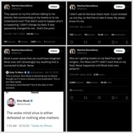 Screenshots of Martina Navratilova's posts on X (formerly Twitter).